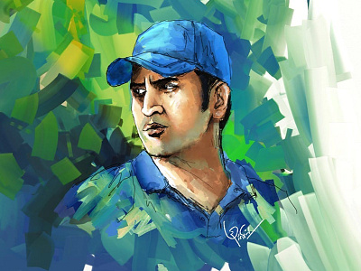 Dhoni - Digital Art art brush cricket dhoni digital india photoshop sports