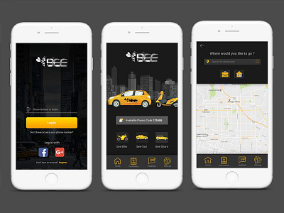 Taxi - APP android app application blacktheme inspiration mobile taxi taxiservice theadonai