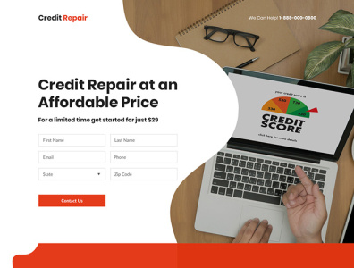 Credit repair landing page