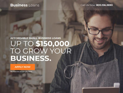 Affordable business loan landing page