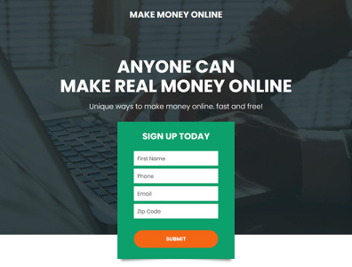 Make Money Online Landing Page best landing page buylandingpagedesign landing page landing page design make money online money online responsive landing page responsive landing page design work from home