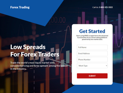 Forex traders landing page design