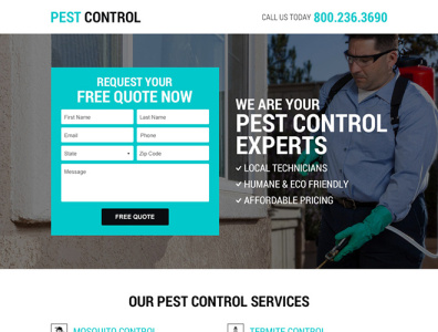 Pest Control Landing Page best landing page landing page landing page design pest control pest control experts pest control landing page pest control landing page design responsive landing page