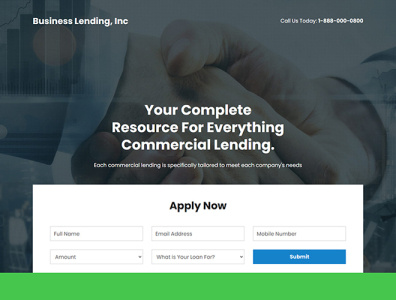 Business lending landing page business funding landing page business loan landing page business loans landing page commercial lending landing page