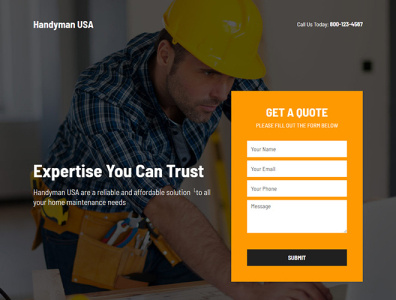 Handyman service responsive landing page