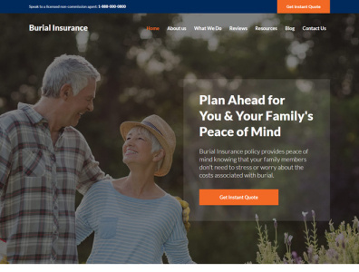 Burial Insurance Plan Website Design burial insurance insurance responsive web page website