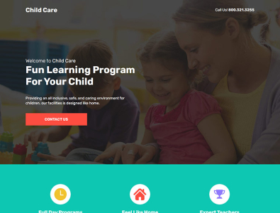 Child care program responsive landing page by Mousumi Mahanti on Dribbble