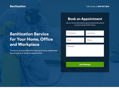 Sanitization service landing page cleaning service landing page responsive landing page sanitization sanitization service