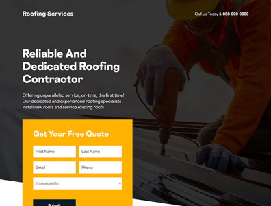 Roofing Contractor Responsive Landing Page best landing page graphic design landing page landing page design responsive landing page responsive landing page design roofing roofingcontractors
