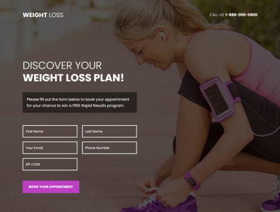 Weight Loss Appointment Booking Responsive Landing Page