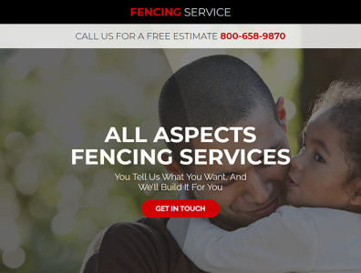 Fencing Service Landing page fencing landing page landing page design responsive landing page responsive landing page design