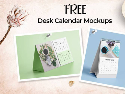 Desk Calendar Mockup Freebie | Extended Commercial License branding mockup free calendar free mockup templates