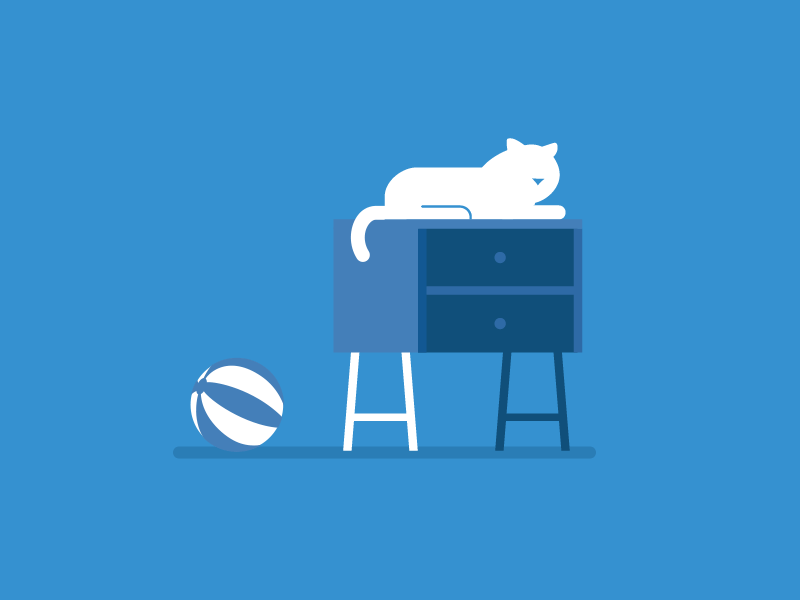 Lazy cat animation ball cat cupboard flat gif lazy