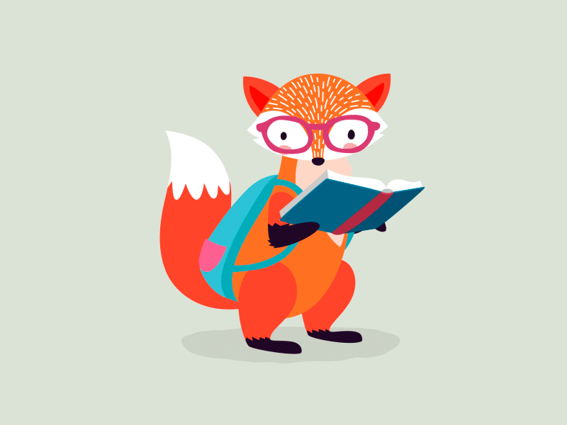 Fox 2d animation animation fox gif glasses schoolgirl