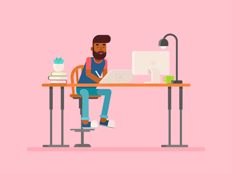 Hipster 2d animation animation design designer flat freelancer gif hipster vector