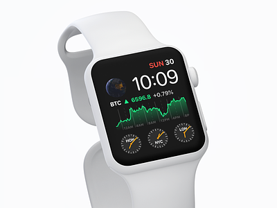 Crypto Pro™️ Apple Watch complication apple watch bitcoin btc chart complication crypto graph series 4 watch face