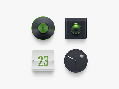 icon calendar camera clock icon music