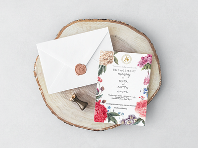 Modern Floral Wedding Invitation adobe illustrator adobe photoshop clean elegant floral art graphic modern template wedding invitation