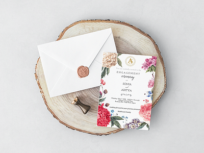 Modern Floral Wedding Invitation