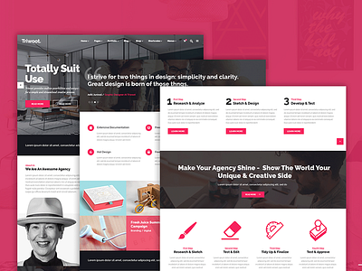 Triwoot- A Creative Agency Template agency creative creative design design minimal onepage simple template theme ui ux design web