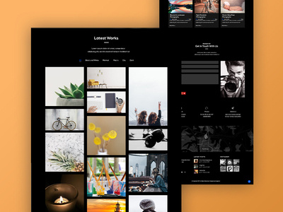 Prace Website Template Design adobe photoshop black theme business clean design gallery home page landing page photography photoshoot website website template