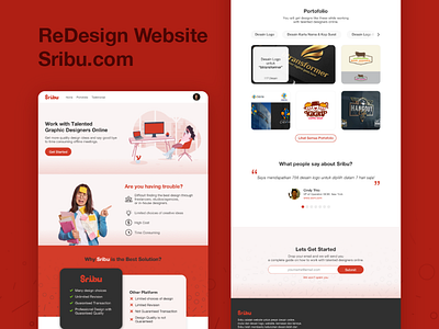 Redesign Website Sribu.com branding dailyui design flat minimal ui ux web web design website