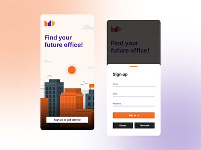 Office Rental App Signup UI daily ui daily ui signup registration page sign up ui signup page ui design