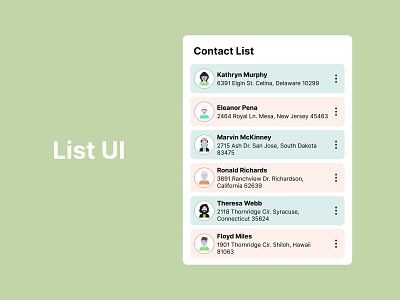 List UI | Figma Auto Layout auto layout contact list ui design figma figma auto layout list ui pablo stanley ui ui design ui learning