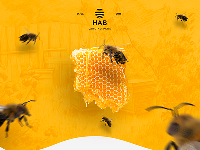 HAB landing page - укуси меня пчела bee brend uidesign uiux арт директор дизайн логотип мед пчелиные фермы фирменный стиль