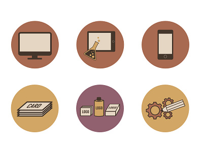 Icon Set Design Factory flat icons web