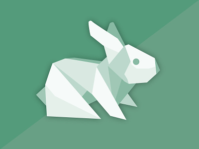 Origami Green Rabbit bunny easter origami rabbit