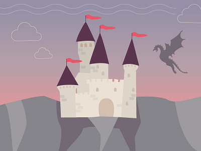 Middle-age castle & dragon castle dragon medieval middleage