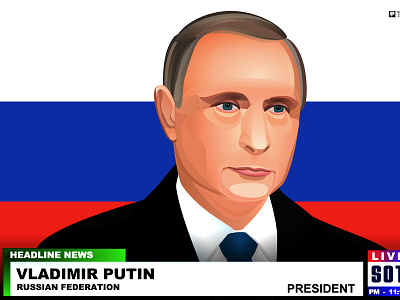 Vladimir Putin art digital illustration portrait putin russia the son of toza vector vladimir
