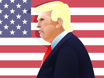 Donald Trump art digital donald illustration portrait the son of toza trump usa vector