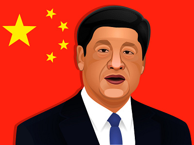 Xi Jinping art china digital illustration jinping portrait the son of toza vector xi