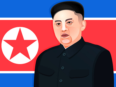 Kim Jong-Un art digital illustration kim jong un north korea portrait the son of toza vector
