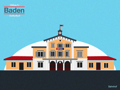 Baden (CH) baden building city flat switzerland the son of toza train station vector