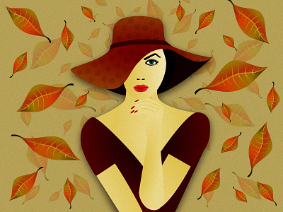 Autumn autumn illustration portrait the son of toza vector woman