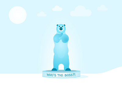 Who's the Boss?! bear boss cool ice illustration polar bear the son of toza vector