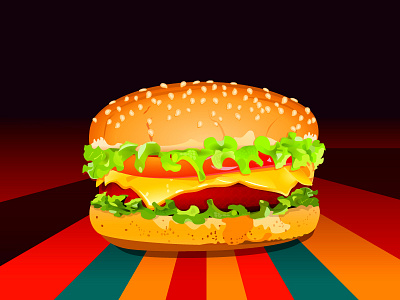 Cheeseburger cheesburger cheese fast food ham hamburger lettuce salad the son of toza tomato vector
