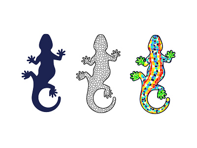 Gecko animal gecko illustration logo mosaic the son of toza vector