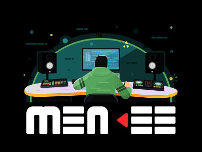 Menkee illustration logo logotype machine menkee music speaker techno thesonoftoza traktor vector