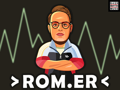 DJ ROM.ER art dj illustration music portrait techno thesonoftoza vector