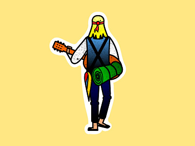 Sballo (revised) guitar hippie italy sballo sticker vagabondo