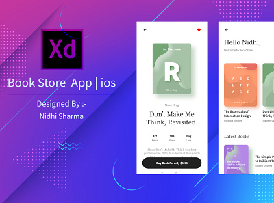 Bookstore ios app adobe xd book bookapp branding design flat homescreen minimal typography ui ux uxdesign