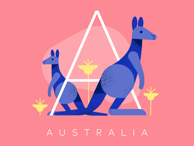 AUSTRALIA (Alphabet) a alphabet australia illustration illustrator kangaroo map vectorgraphics