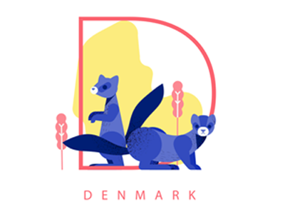 ALPHABET (DENMARK) alphabet animal animalalphabet country d denmark ideas illustration illustrator