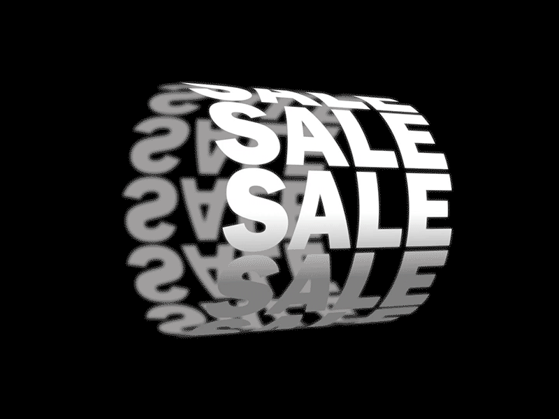 SALE animation background black circular creative design digital gif animation graphic rotate sale text typography