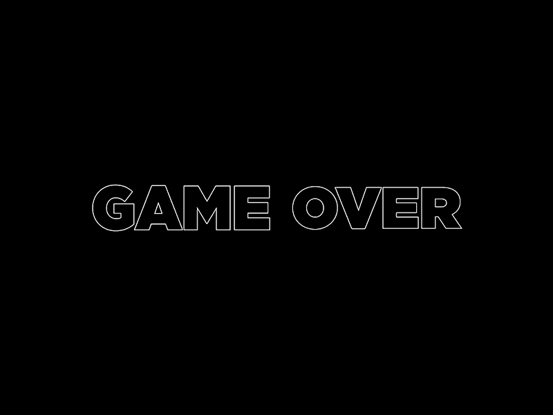 Game Over abstract animation background black design effect error game gaming gif animation graphic kinetic typography modern motion over play text typography