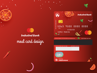 Meal / Sodexo Card Design creativecard fintech graphicdesign indusindbank mastercard mealcard payments